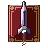 Rowan's emblem: a sword on a red book