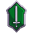 Sir Dash's emblem: a green badge with a sword